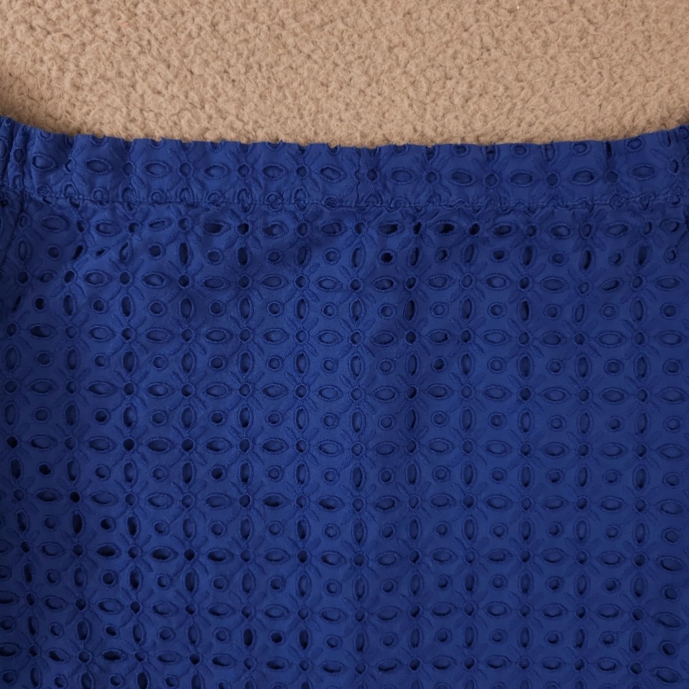 Lauren Ralph Lauren Shirt Womens Large Blue Eyelet Off The Shoulder Button Top - Picture 11 of 12